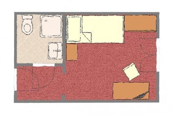 Grundriss - Kategorie 3 - Einzelzimmer - Völserhof - Zimmer - Bad Hofgastein