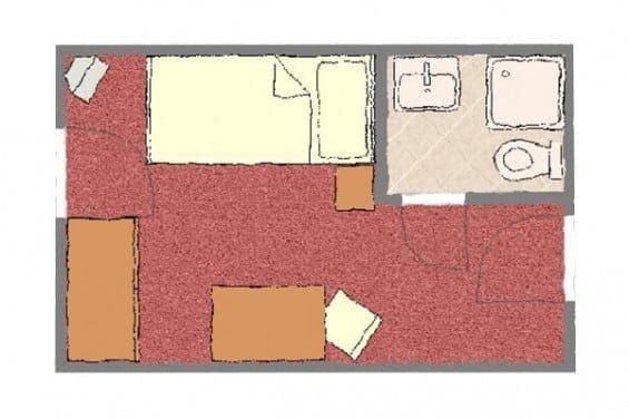 Grundriss - Kategorie 4 - Einzelzimmer - Völserhof - Zimmer - Bad Hofgastein