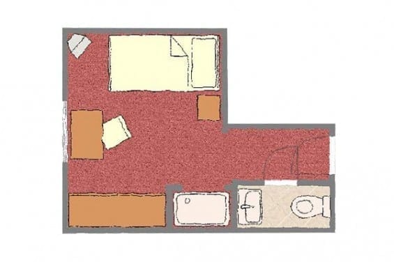 Grundriss - Kategorie 5 - Einzelzimmer - Völserhof - Zimmer - Bad Hofgastein